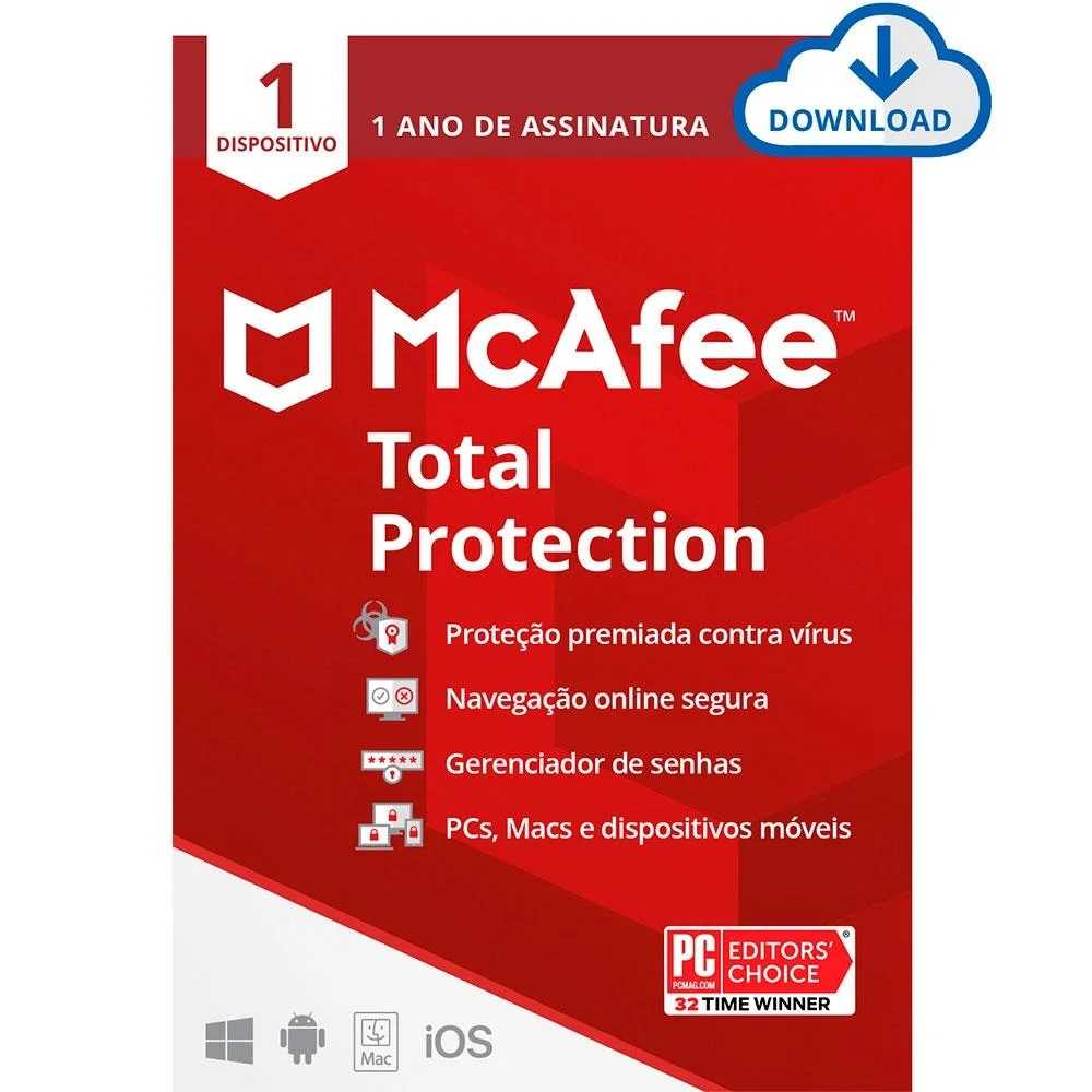 McAfee Total Protection - 1 Dispositivo - 1 ano - Digital para download